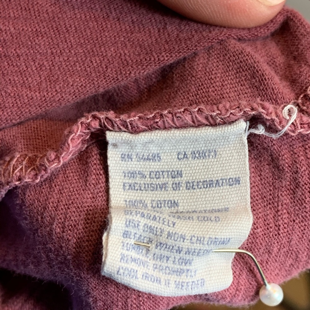 American Eagle XS Basic V-neck Tee T-shirt Mauve Short Sleeve Soft 100% Cotton - Picture 5 of 6